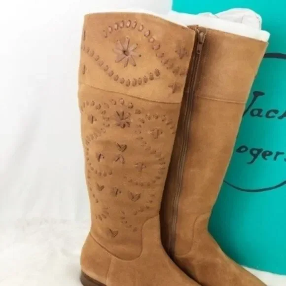 JACK ROGERS Tara Tall Oak Suede Boot - Picture 3 of 7